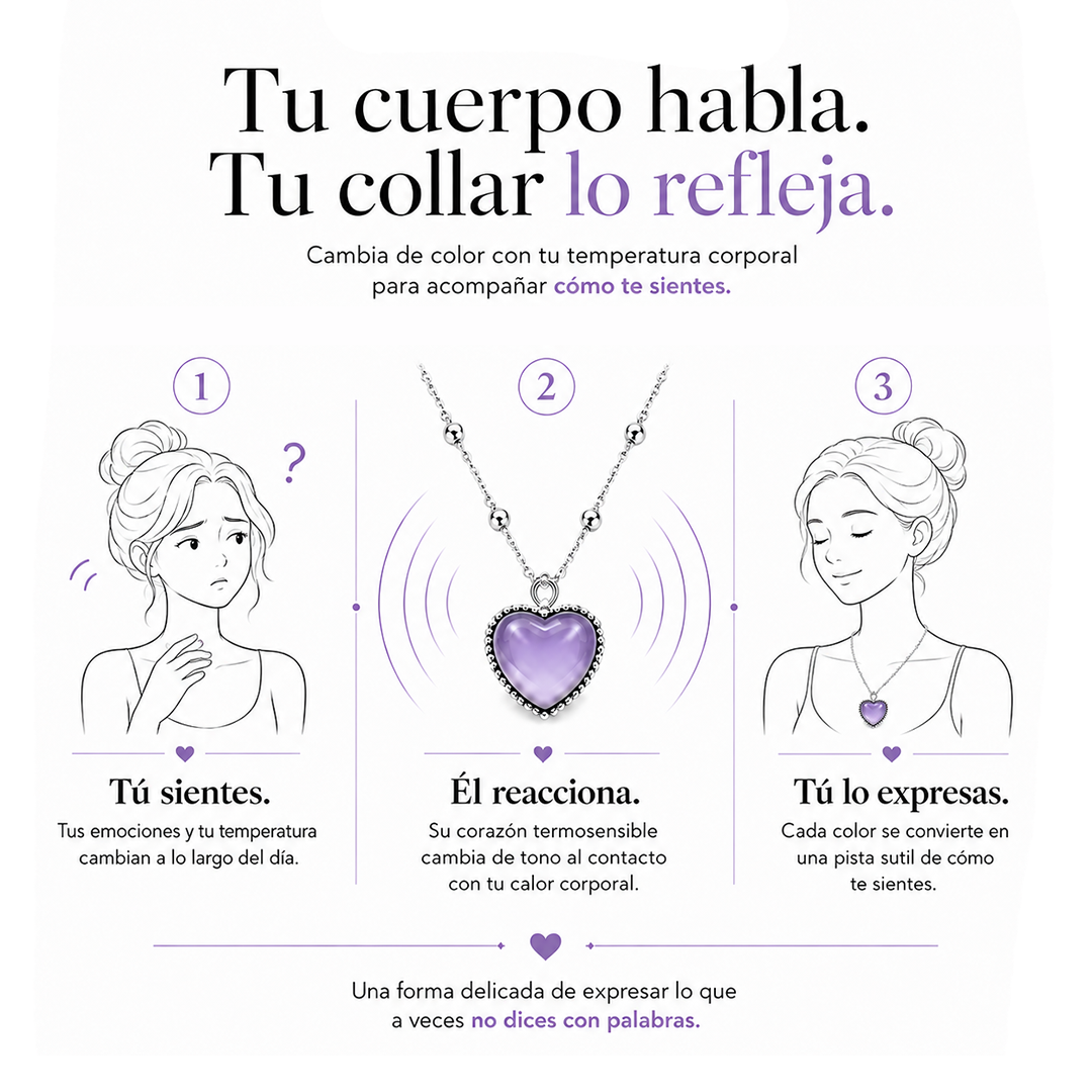 Collar de Corazón que Cambia de Color